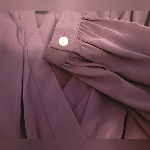 Plum Faux Women's Wrap Dress - Picture 3 of 5